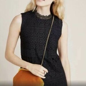 NEW Anthropologie Daniel Rainn Lourdes Black lace top, XS.  CB2156